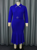 Fashion Autumn/Winter Long-Sleeved Fishtail Party Banquet Dress