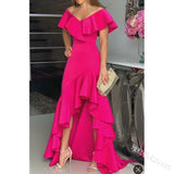 Temperament Sexy V-Neck Irregular Solid Color Hem Leaves On The Edge Of The Individual Design Lady
