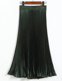 Luster Polyester Pressure Folded Half Skirt Original Single Long Skirt Silk Clear Silk