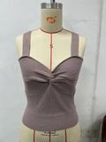 Toloer New Sweater Belt Vest Inside The Knot V Neck Without Sleffowed Wear Bottom Strapless Top Female-Outfit