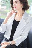 Thin Clothes Fashion Small Blazer Casual Solid Color Top Office Work Elegant Single Button Office Translucent
