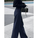 Broad-Legged Casual Suit Pants Women Summer Thin High-Waisted Small Man With Loose Thin Straight