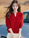 Toloer Women's Clothing Chinese Style Bottom Shirt Women 2025 New Autumn And Winter Dragon Year Life Year Clothes Large Red