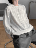 Men's Textured Long Sleeve Tee-Outfit