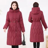 Mother Winter Coat Down Cotton Clothes In The Long Foreign Style Middle-Aged Cotton-Padded Clothes Women's 2024 New Thickened Cotton-Padded Jacket-Outfit
