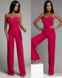 Fashion Tube Top Long Jumpsuit Women Elegant Temperament Tube Top Wide-leg Jumpsuit Women 703-0-Outfit
