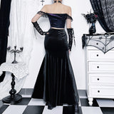 Summer New Fashionable Sexy Hot Girl Dress Dark Gothic Temperament Slim Buttocks Fishtail Skirt-Outfit