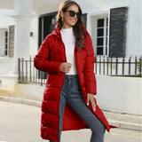 Winter Hooded Women's Cotton-Padded Jacket Women Long Slim Cotton-Padded Jacket Warm Down Cotton-Padded Jacket Women's Coat-Outfit