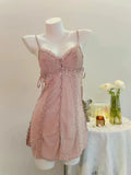 Pajamas Women 2025 New Summer Pure Lust Lace Spring And Autumn Small Breast With Breast Pad Sling Syringe