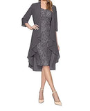 Color Large Size Lace Two-piece Set Elegant Party Dress