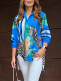 Leopard Print Shirts Women Spring Summer Fashion Button Long Sleeve Shirts For Women 2023 Boho Beach Long Shirt Top Femme-Outfit