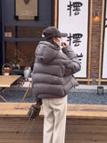Soft Waxy Puff Short Hooded Turtle Back Down Jacket Female Winter New Small Loose Show Thin Bread Coat-Outfit