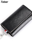 2023 PU Leather Car Key Holders Keys Organizer Key Wallets Car Keychain Leather Housekeeper Key Wallet Cover 6
