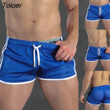 Men Shorts Fitness Bodybuilding Shorts Mens Mesh Breathable Quick Drying Fashion Casual Joggers Sportswear 1028-1-Outfit
