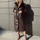 Winter Parkas Women Fashion Straight Loose Coats Women Elegant Pockets Long Cotton Jackets Female Ladies
