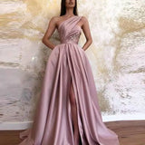 2025 New Sexy Open Fork And Slanted Shoulder Dress Dress Dress Evening Dress