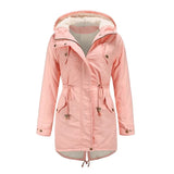 Coats And Jackets 2021 New Winter Fahion Long Sleeve Warm Fleece Plus Size Thick Parker Female Casual Hooded