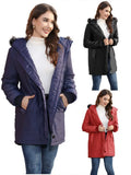 Women's Autumn And Winter New Large-Size Hooded Warm And Slim Down Cotton Jacket With Medium-Long Style-Outfit