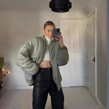 Autumn / Winter 2023 With Loose Zip Padded Jacket Female Ins Small Sweet Wind Baseball Jacket-Outfit