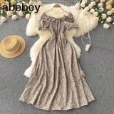 New Fashion Floral Robe Print Long Dress Ruffle Maxi Sundress Bohemian Women Summer Sexy Casual Elegant Strapless