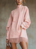 New High-Collar Velvet Retro Loose Pocket Tuxedo Long-Sleeved