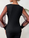 V-Neck Stylish Heart-Shaped Net纱 Sexy