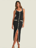 Famous Wind Sling Dress Sexy Hottie Repair Button Open Design Style Hip