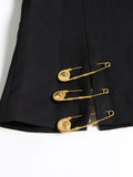 Toloer Pin Decoration Suit Female Autumn 2024 New Fashion Mesh Stitching Long Sleeve Slim Slim Coat-Outfit