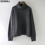 autumn Winter casual cashmere oversize thick Sweater pullovers Women 2021 loose Turtleneck women's sweaters