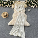 Vintage Hollow Crocheted Shoulder Sling Knitted Shirt Two Sets Of Women's