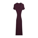 Homemade New Women's Classic Rib Rug Knitted Long Dress