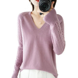 Toloer Out Makes Bottom Unlined Upper Garment Female Autumn Dong New Style Sweater Inside Jacket Long Sleeve Sets Foreign Style Slim V Gets Sweater Female-Outfit