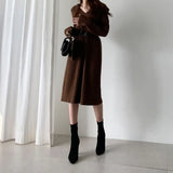 2022 New Autumn Sweater Women Dress Winter Long Sleeve Sweaters Knitted Dresses Womens Loose Maxi Oversize Knitting Robe