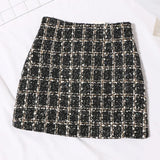 Scented Coarse Flowers, Lattice Half-Dress Woman 2025 Autumn And Winter New High-Waisted Thin Ass A-Word Skirt