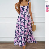 Summer Beach Dress Suspension A-Dress Flower Print