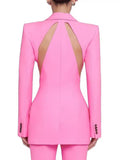 Toloer 2024 New Fashion Hollow Out Design Sense Show Thin Suit Show Legs Suit Pants Casual Professional Suit Female-Outfit