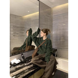 Retro Polo Collar Soft Jasmine Sweater Women 2025 Autumn And Winter New Loose Lazy Knitted Shirt