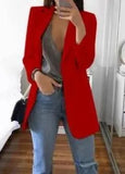 2022 New Solid Color Fashion Casual Suit Collar Long Sleeve Slim Temperament Coat Women Large Size Hot Sale