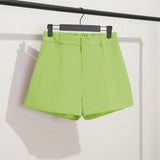 Toloer White Suit Shorts Female Black Summer Thin 2024 New Loose High-Waist A-Line Casual Wide-Leg Hot Pants-Outfit