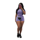 Toloer New Women's Casual Wash Jumpsuit Shorts Suit-Outfit