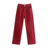 New Spring Style Is High-Waisted And Thin, Loose Straight Trousers, Casual Wide-Leg Pants 6147001-Outfit