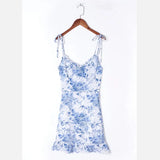 Summer's New Slim Lanyard, Strap, Low Neckline, Leaky Back Dress, Hip Skirt, Women's Dress-Outfit