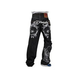 Year's Hot Gothic Y2K Men's Jeans Hip-Hop Loose Punk Style Harajuku Jeans-Outfit
