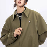 Toloer Military Green Jacket Jacket Female Spring And Autumn Loose Leisure Joker Star Badge Lovers Cardigan Jacket-Outfit