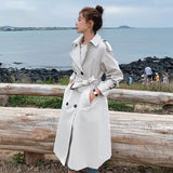 Fashion New Double-Breasted Women Trench Coat Long Belted Slim Lady Duster Coat Cloak Female Outerwear Spring Autumn
