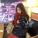 Women's Sweaters Casual Loose Outer Wear Korean Pullovers Students Thickened Red Christmas Warm Vintage Cute Tops