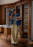 Reindeer Print Knitted Cardigan-Outfit