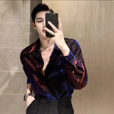 Men's Fried Street Long-Sleeved Shirt 2025 Spring And Autumn New Loose Handsome Bright Outside Wearing Shirt