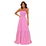Solid Color High Waist Thin Temperament Retro Swing Skirt Dress Dress Dress Light