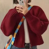 Zipper Knitted Sweater With A Girl's Early Autumn Short French Vintage Design Temperament Loose Jacket-Outfit